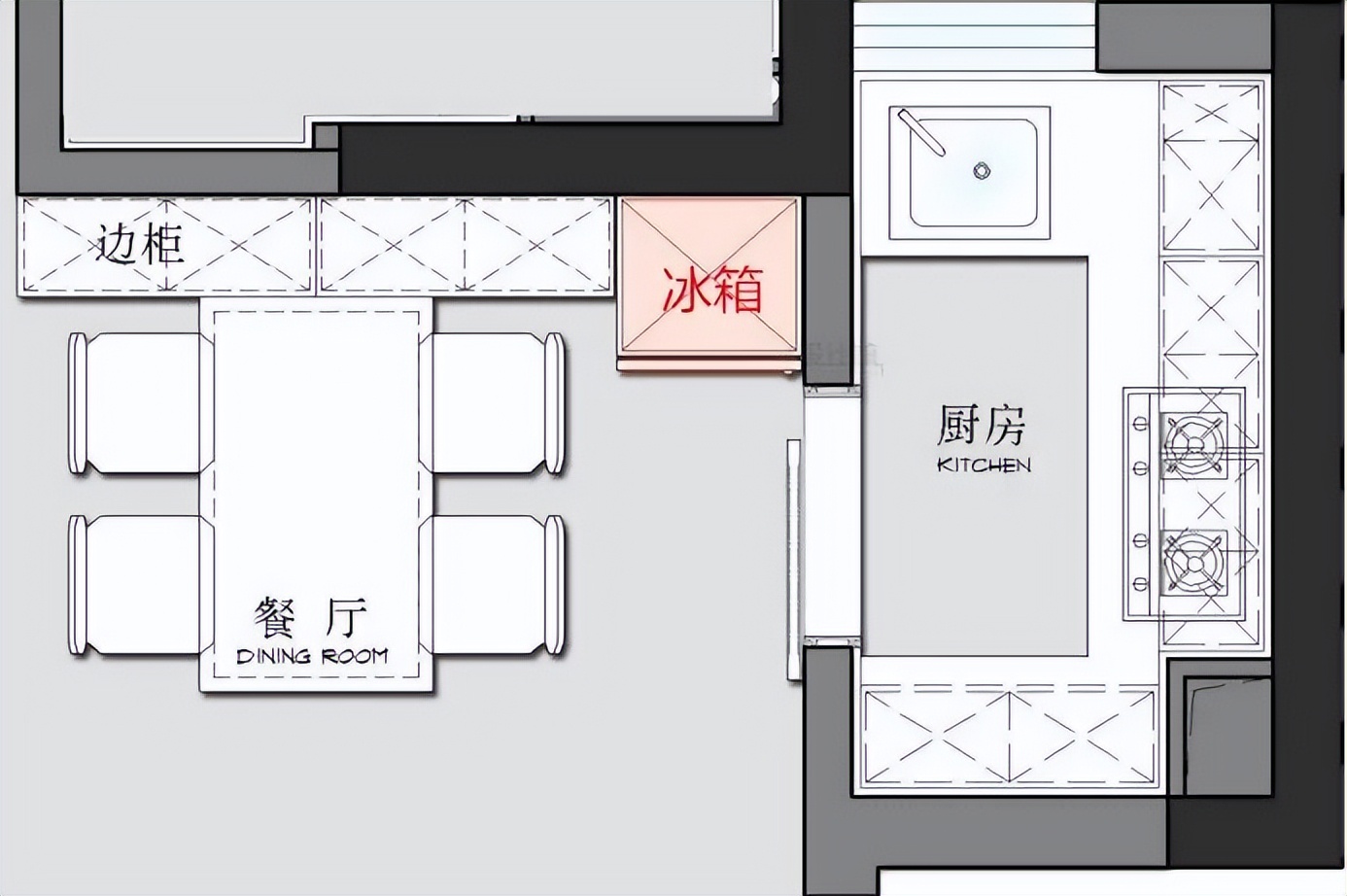 你家的大冰箱,是放在哪里呢?