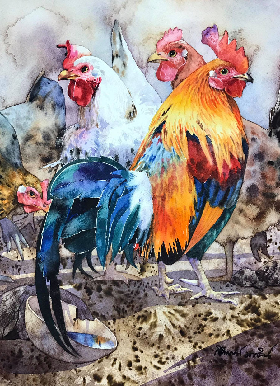 水彩笔下的动物栩栩如生︱泰国艺术家kitipong maksin作品