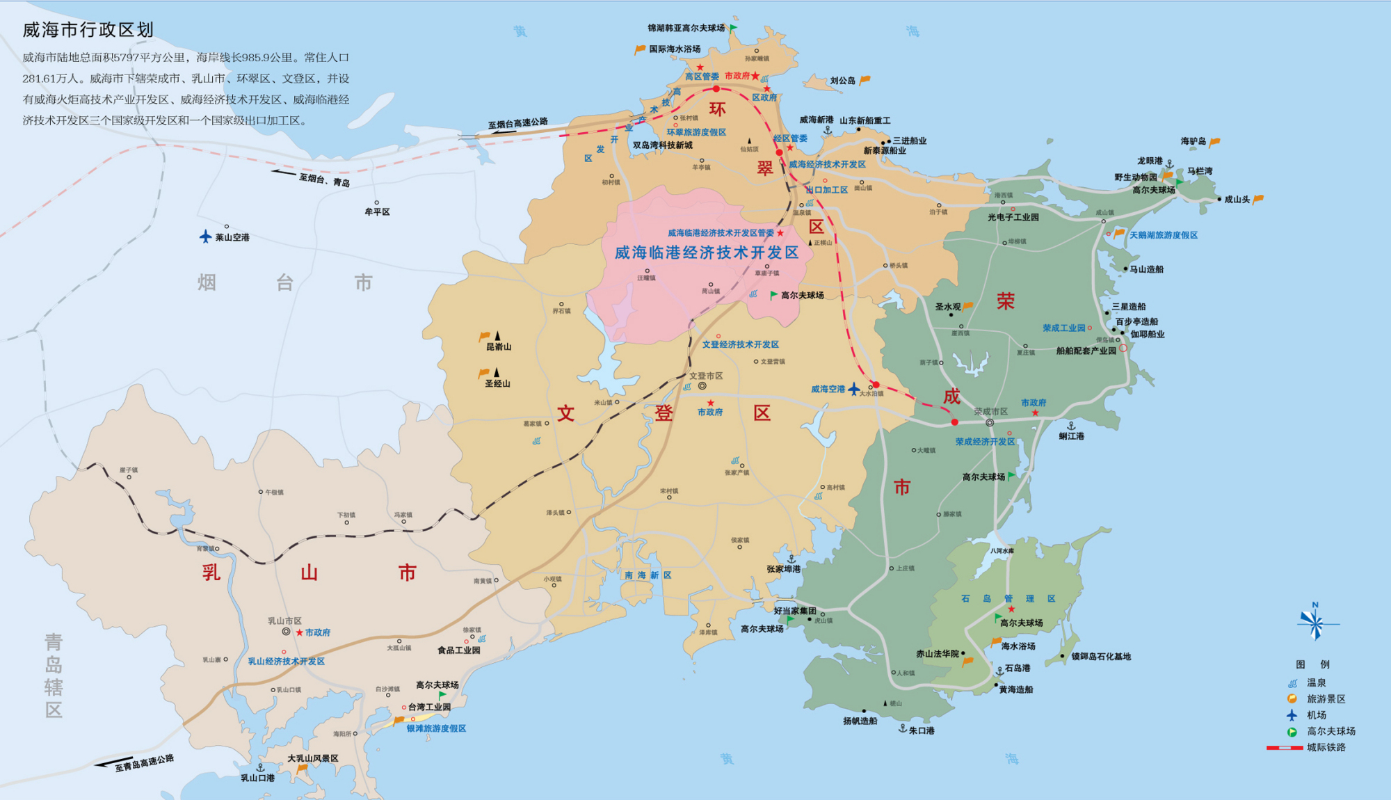威海市城市轨道交通规划1号线,1号线支线,2号线,3号线和4号线