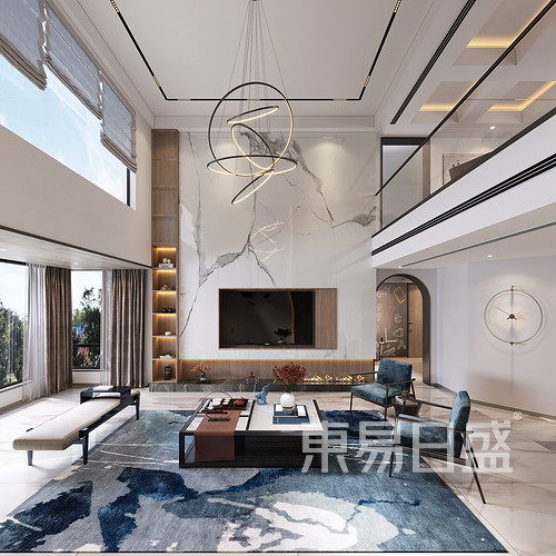 紫樾香山270平米新中式风格复式楼装修效果图