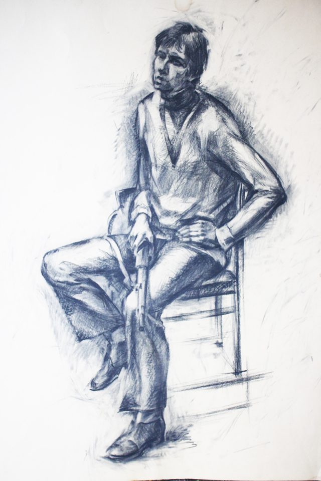 坐着的人铅笔画(19张)