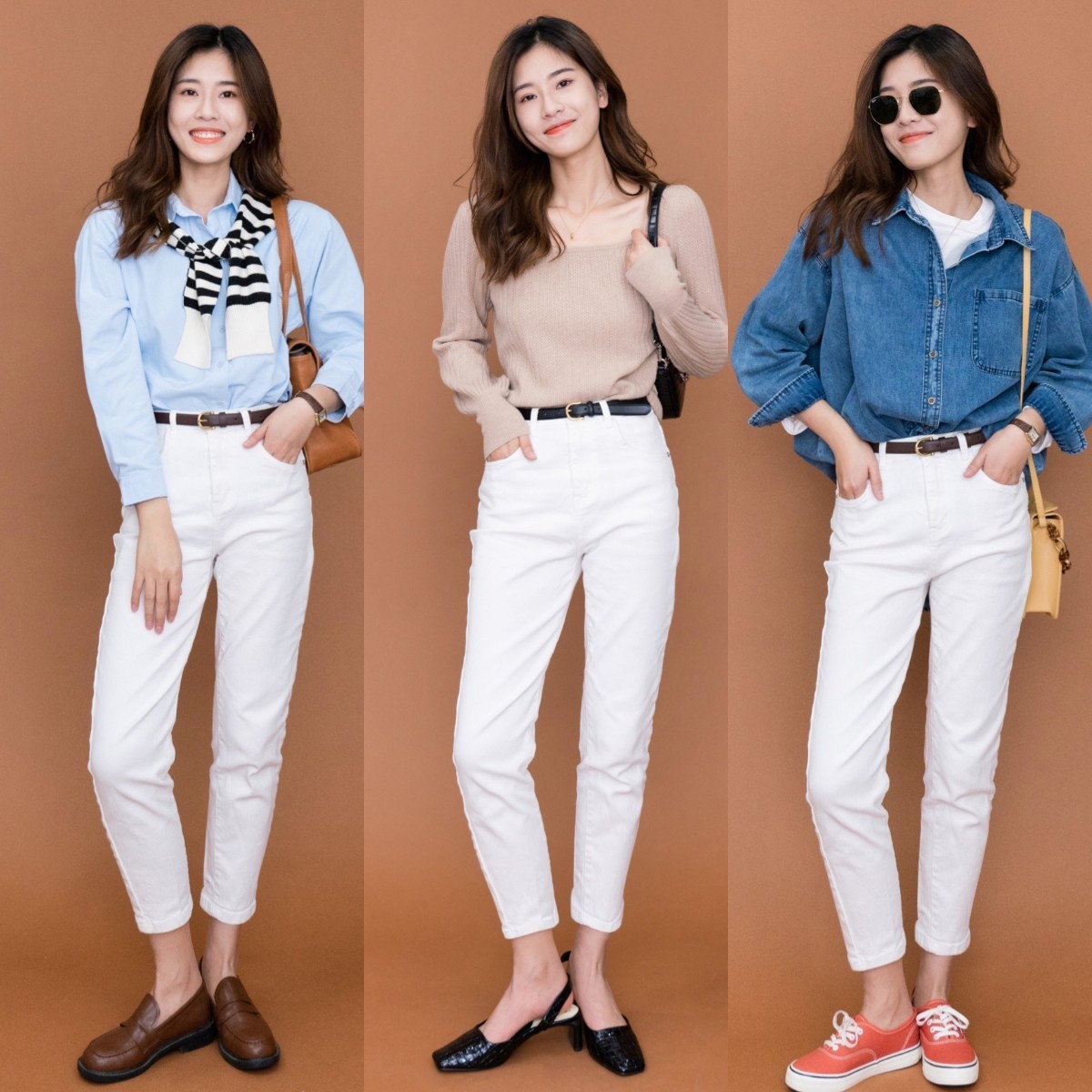 春天,如何把白色裤子穿出高级感?一要搭对上衣,二要把握配色