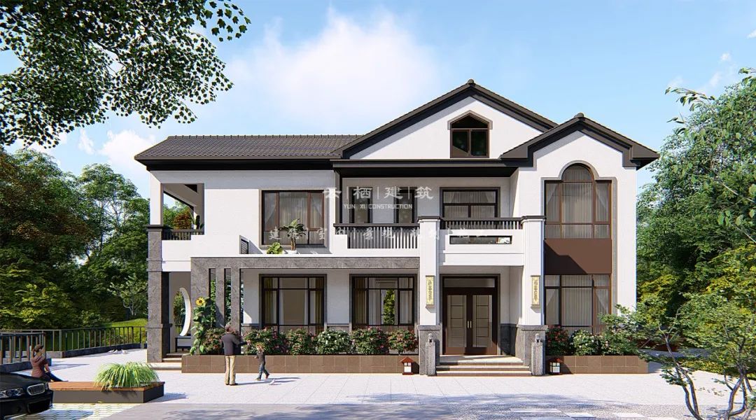 湖南常德丨带阁楼 大庭院的新中式别墅,温婉秀雅的东方情怀