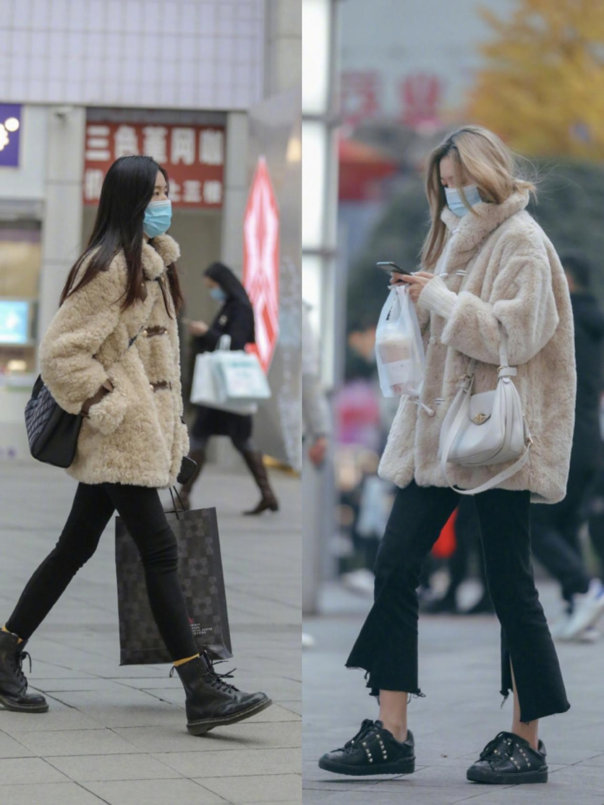 素人们的街拍好真实,重庆妹子大冬天的穿起了羊绒外套,但也很美