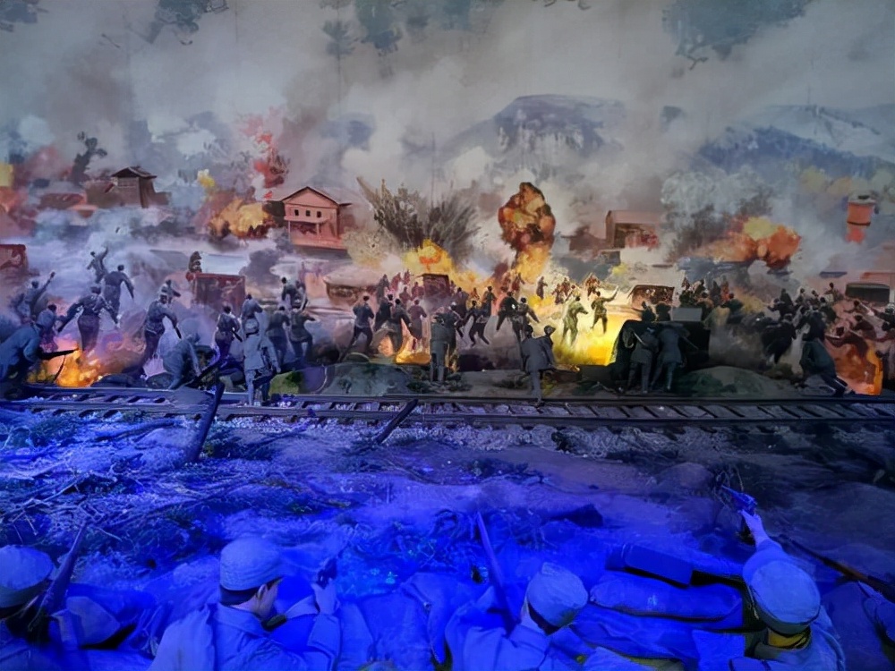 中原突围战油画