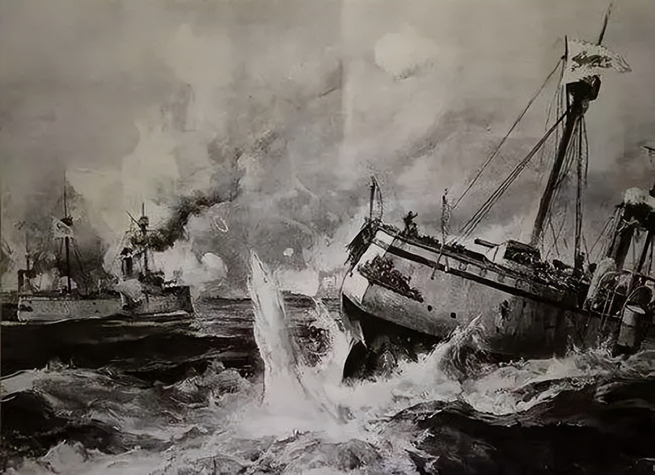 定远舰钢面铁甲出水,印证北洋水师战败真因,炮弹不足是误传