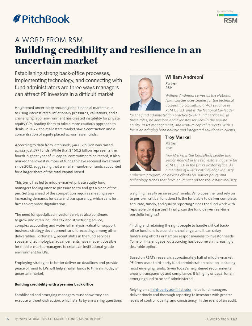 pitchbook-2023年一季度全球私人市场筹资报告(附下载)