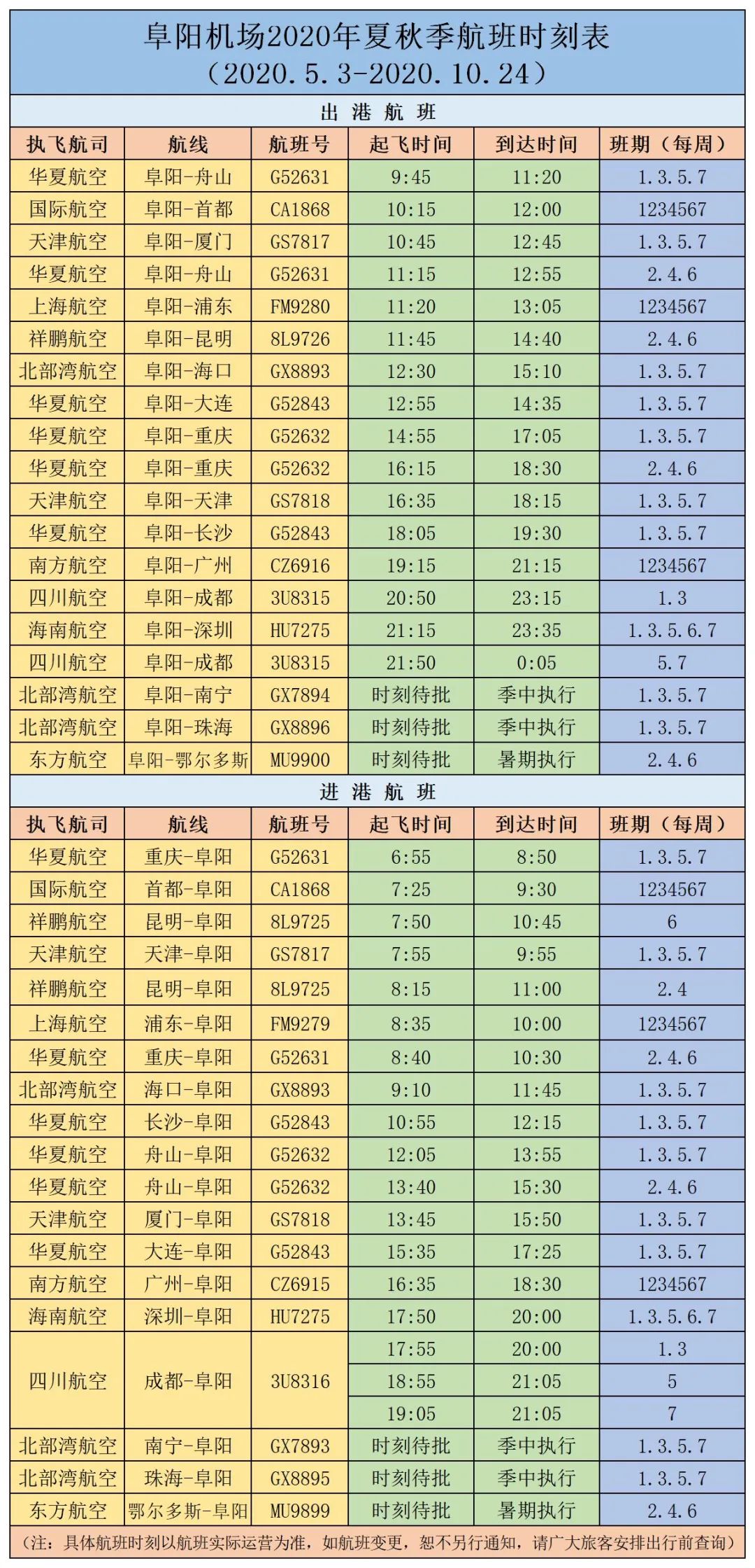 长沙飞机时刻表图片