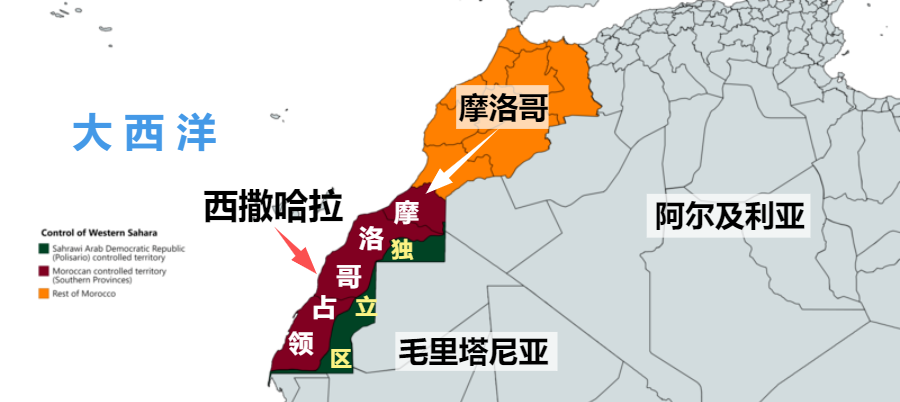 西撒哈拉行政区划图片
