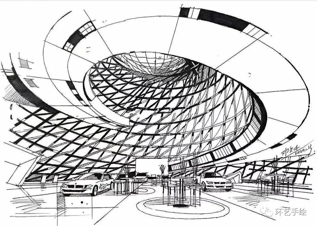 60张室内效果图模板手绘线稿精选!