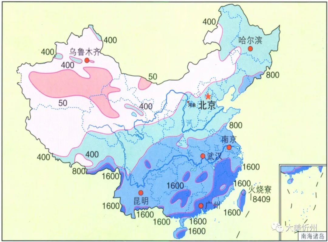 河曲年降水量图示