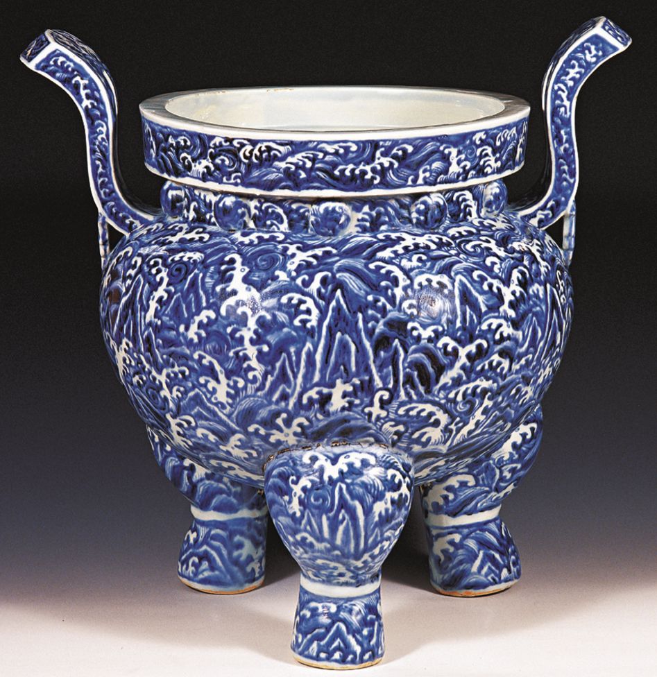 中国古美術•大清康熙年製染付万“寿”壺• 中国古美術•大清康熙年製染付万“寿”壺•