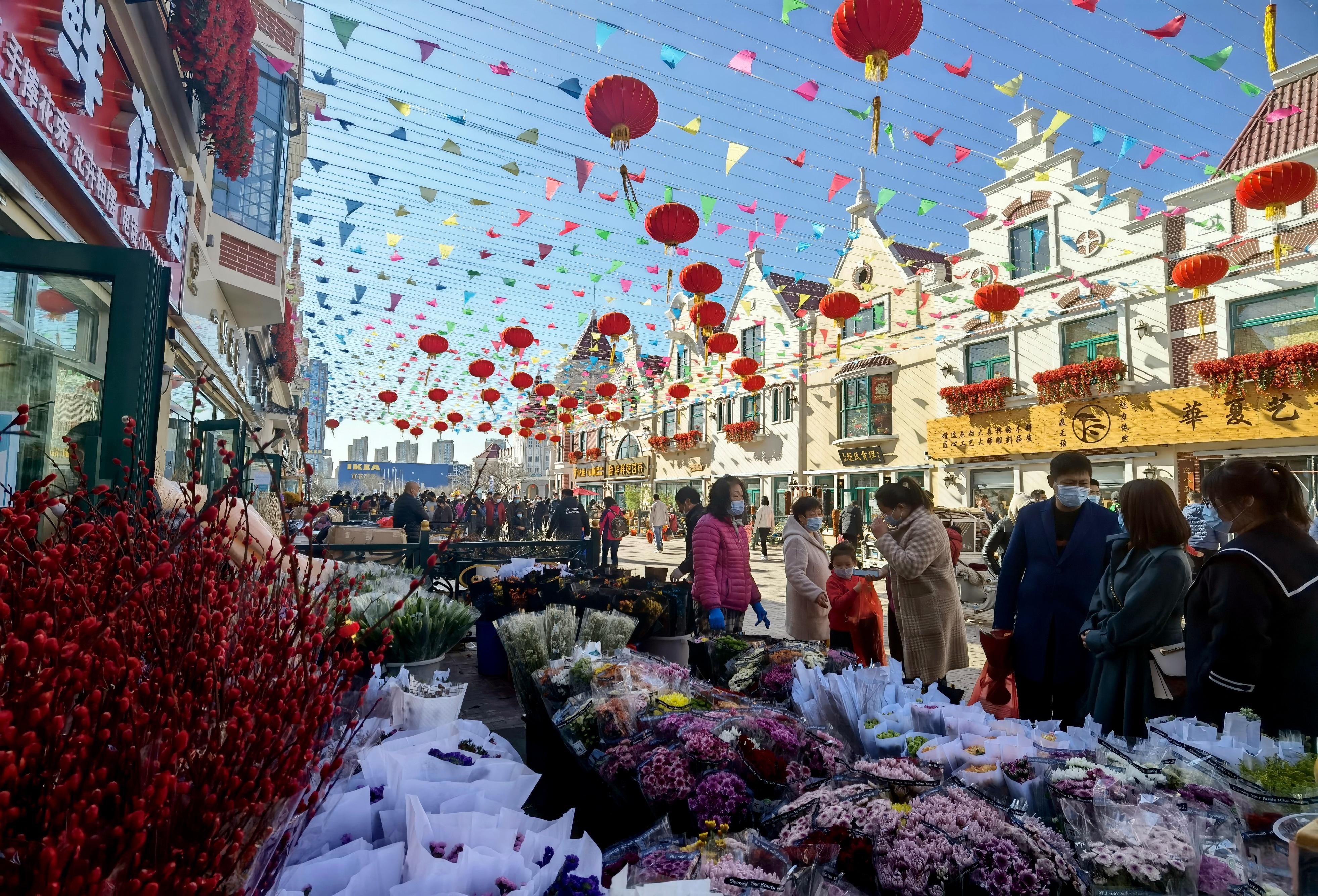 曹庄花卉市场早市图片