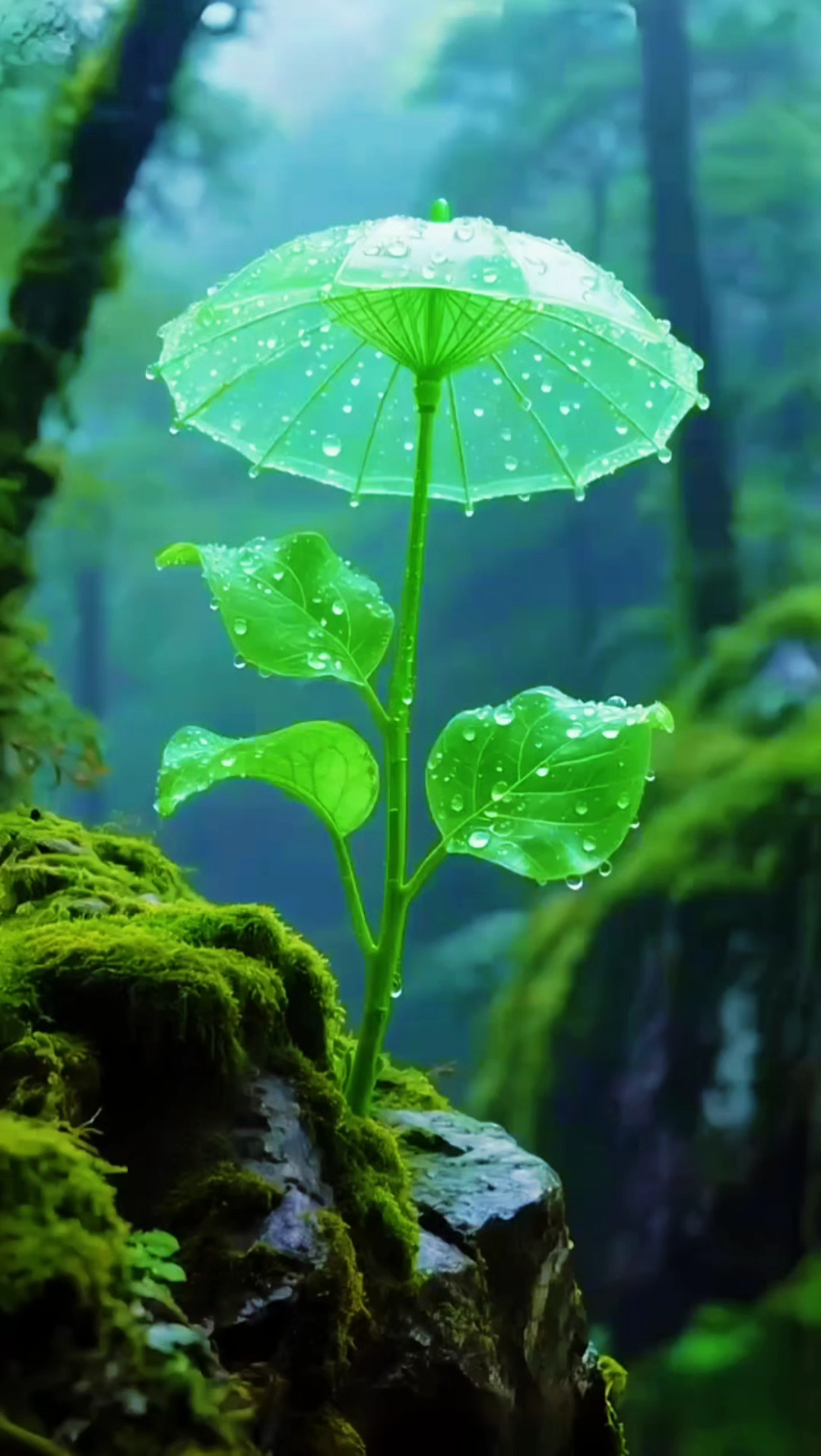 雨伞花扬起时风会带着花香掠过肩头连潮湿的空气都因这朵变温柔