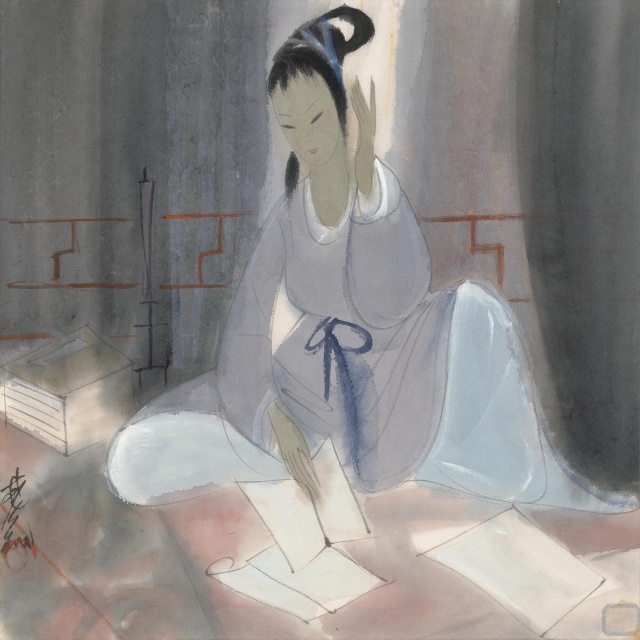 【中华艺术宫 | 每日一画】林风眠《读书仕女》