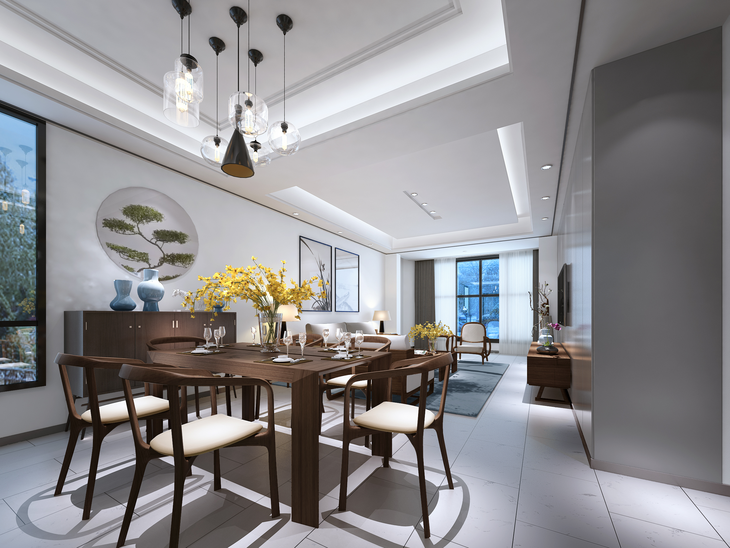 保利礼墅280平米新中式风格装修