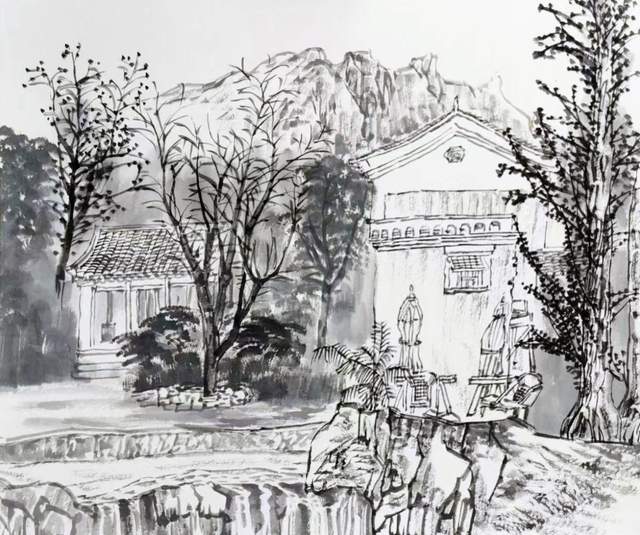 揭秘:北京网红小镇「古北水镇」满维起国画写生初稿