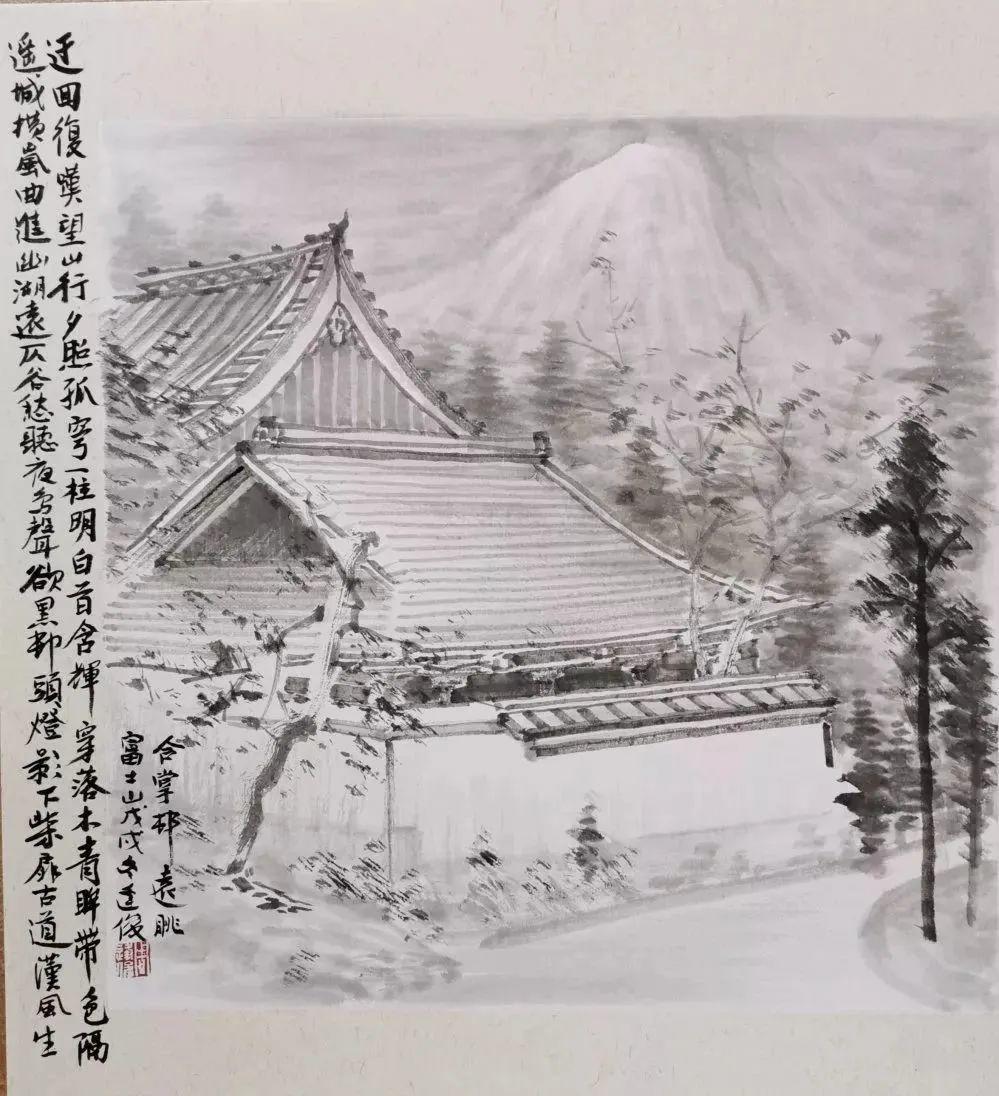 东京,富士山,京都写生～周逢俊诗书画作品展示(十一)