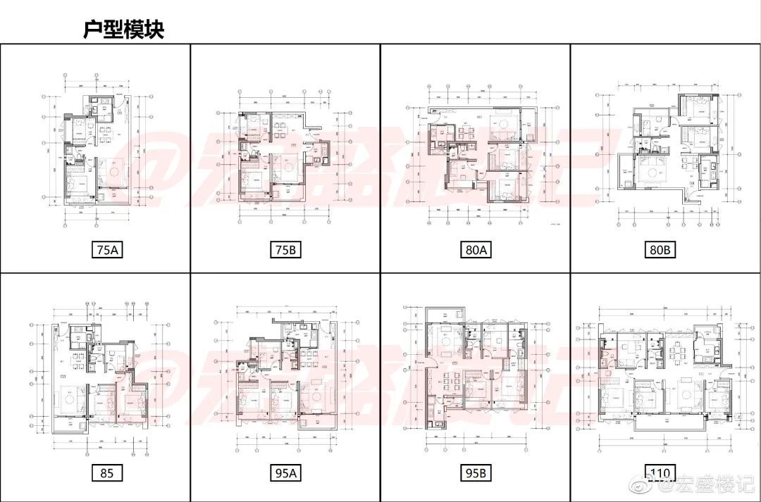 「深房光明裡」戶型圖出爐:75-80-85-95-110㎡3-4房!