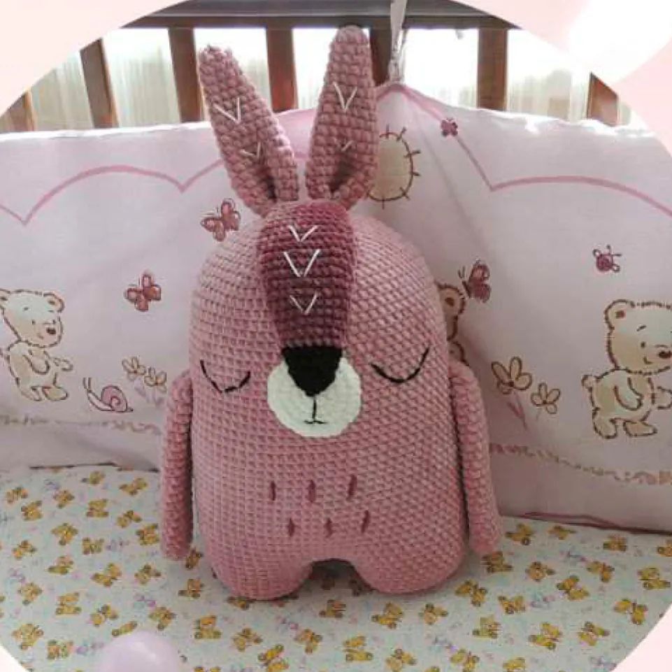 手工钩织:昏昏欲睡的兔子抱枕