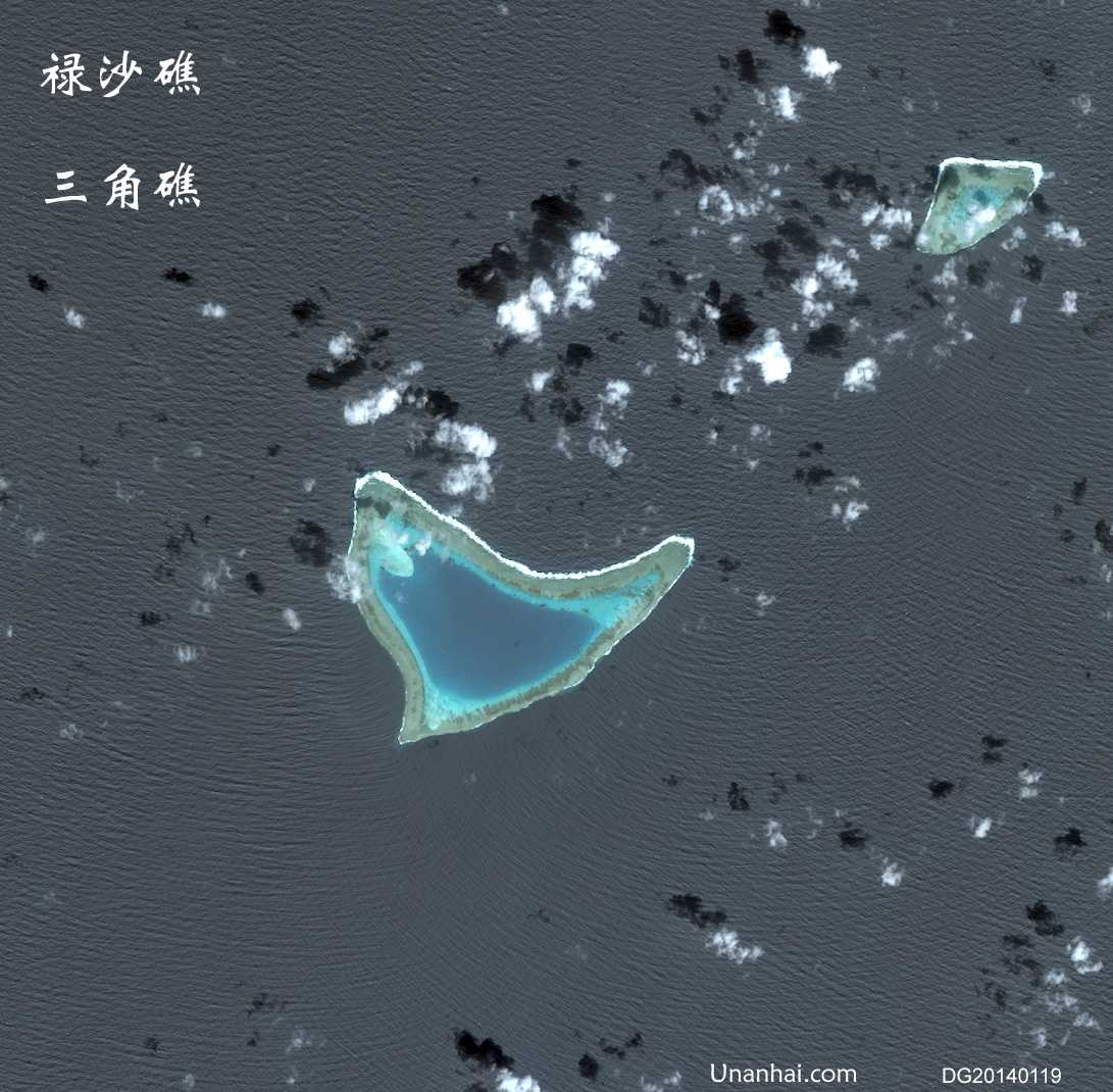 我国实控三角礁,背靠美济岛,可吹填为渔政基地和港口