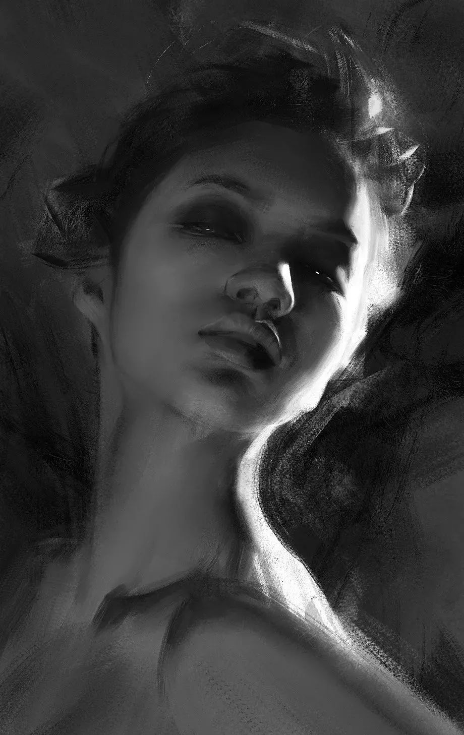 大神用ps画素描,潇洒的笔触展现女性神韵,狂吸8万粉!