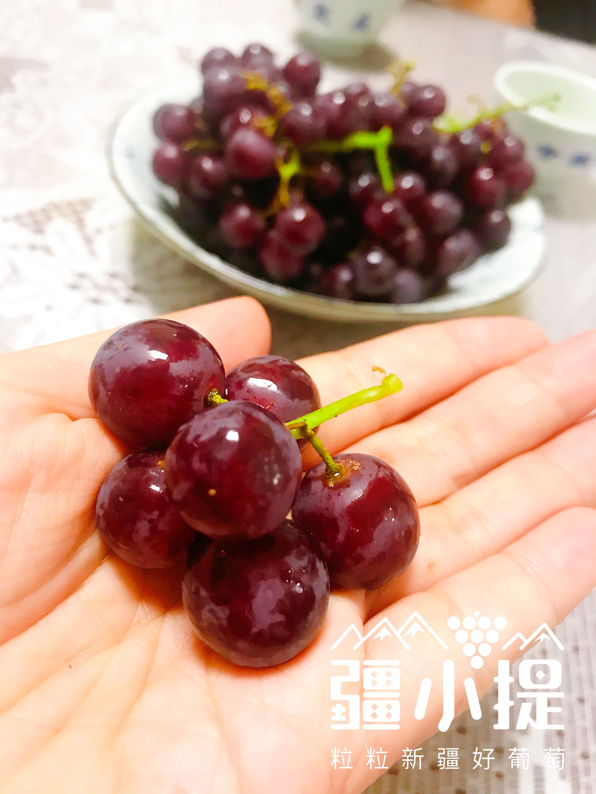 疆小提玻璃翠葡萄,迷你小巧,脆甜多汁,颗颗无籽