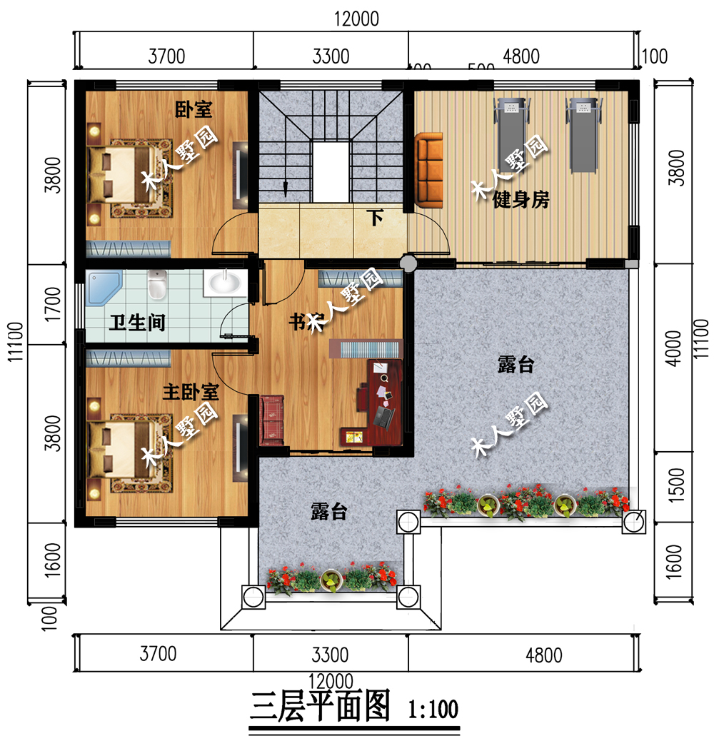 农村120平的三层别墅设计图,今年必须建一栋,年底入住值得期待