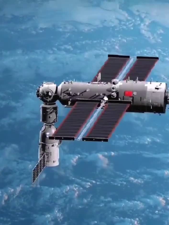 中国空间站照片引发争议有网友认为与国际空间站比较毫无意义