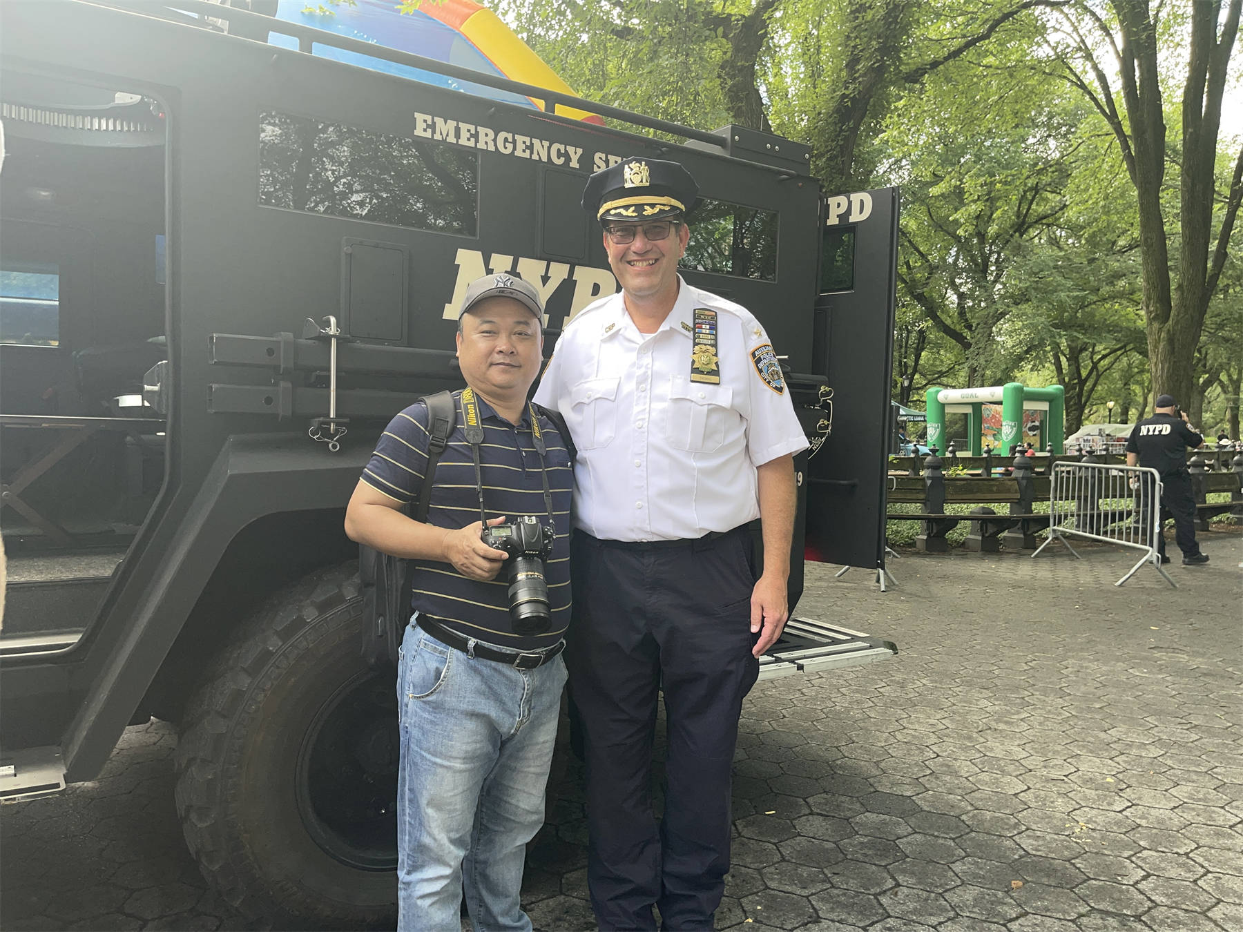 紐約中央公園舉辦警民同樂日,紐約少林寺功夫中心武術表演成亮點