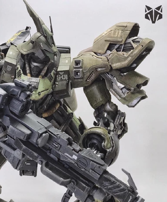 战损旧化重涂,机动战士高达陆战配色沙扎比模型