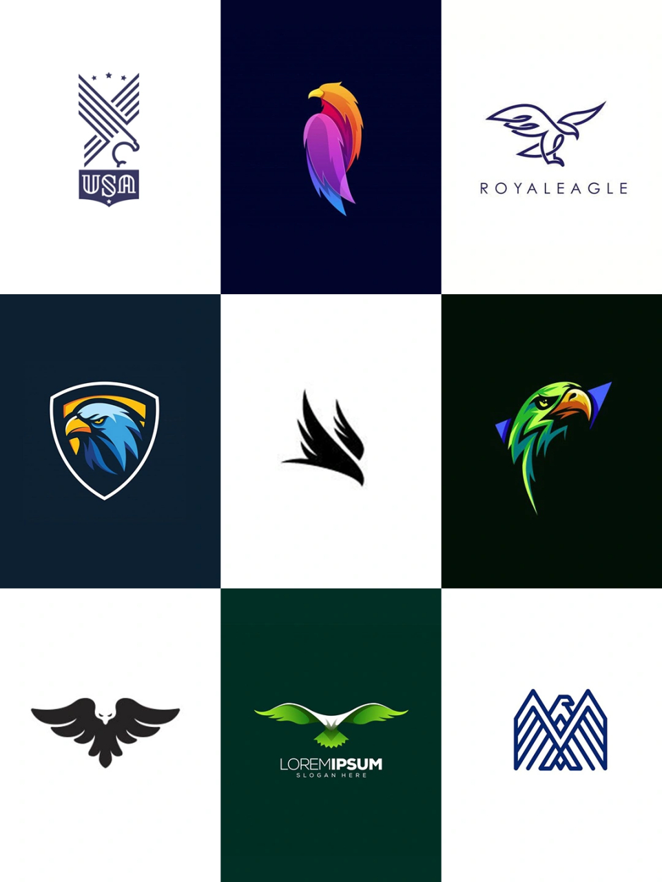 动物鹰logo设计,插画设计.