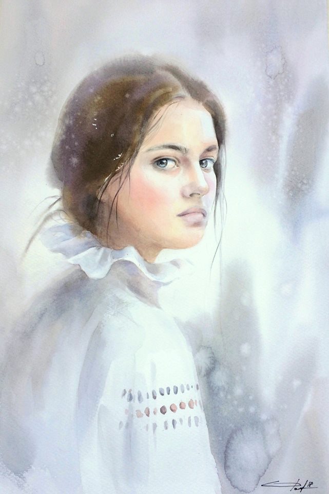 白俄罗斯画家olga novitskaya水彩画作品