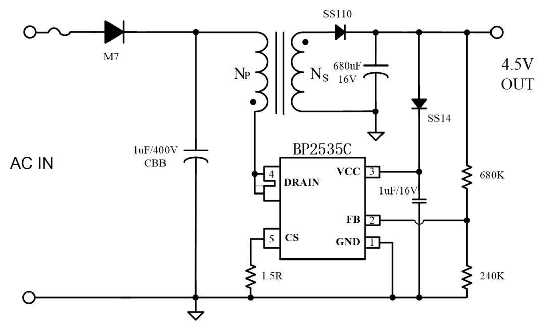 bp2535c| 1mw 超低系统待机功耗ac/dc芯片