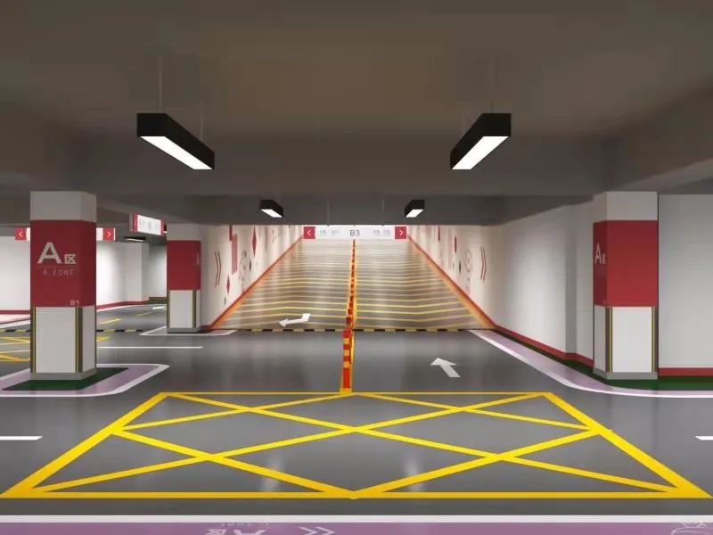 地下停车场规划设计之3d效果图
