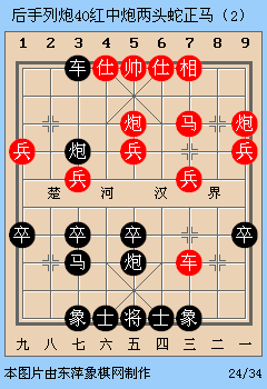 3分钟学布局 后手列炮(40)动态棋谱红中炮两头蛇正马