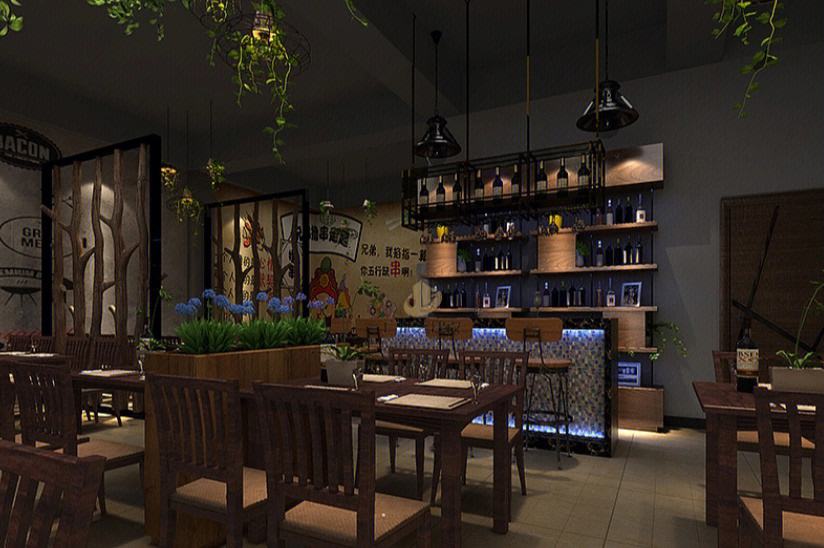 「合肥烧烤店个性装修」烧烤店用什么颜色乳胶漆装修上档次