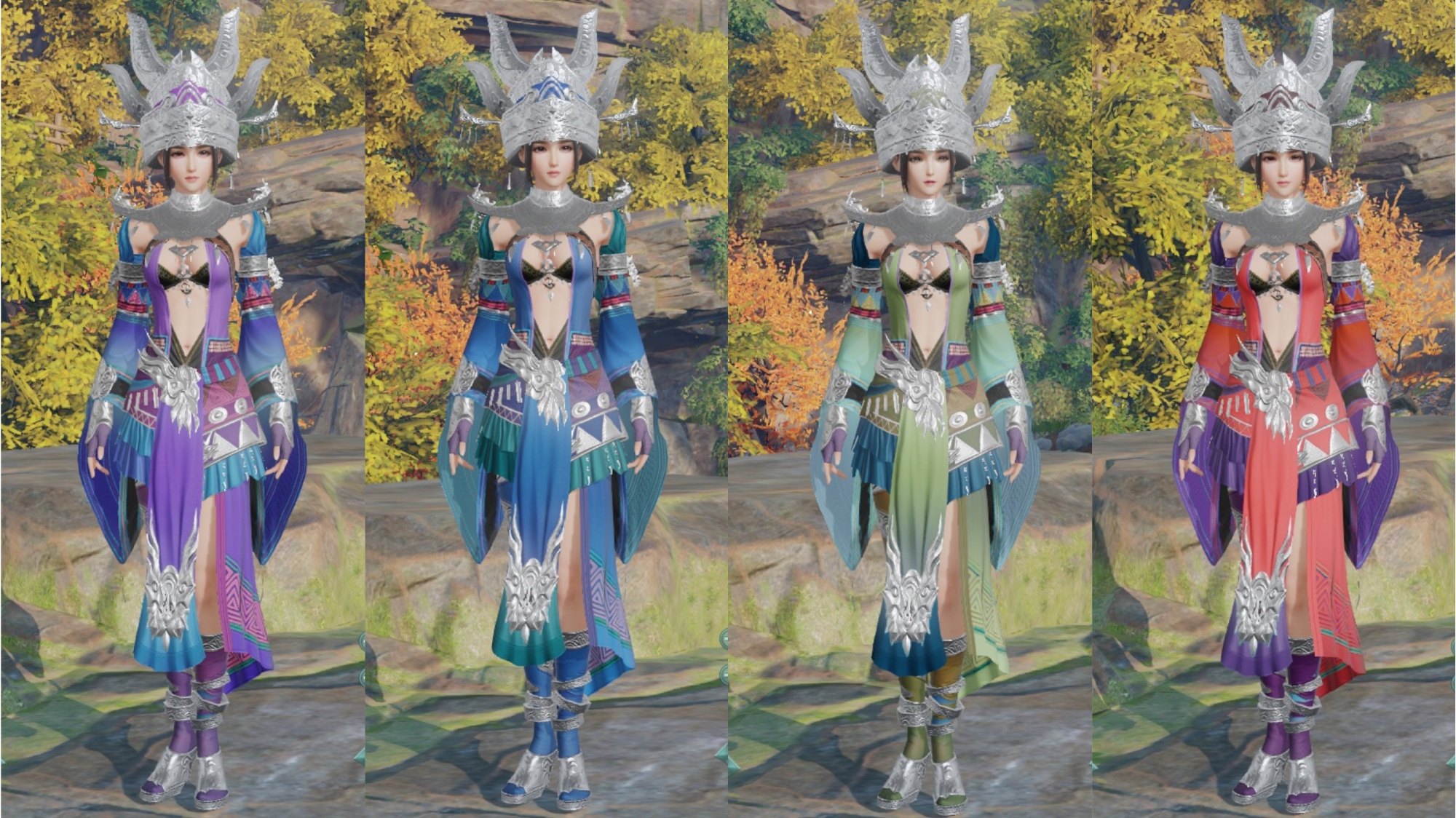 剑网3五毒成女全偏色校服一览,苗疆少女性感多姿