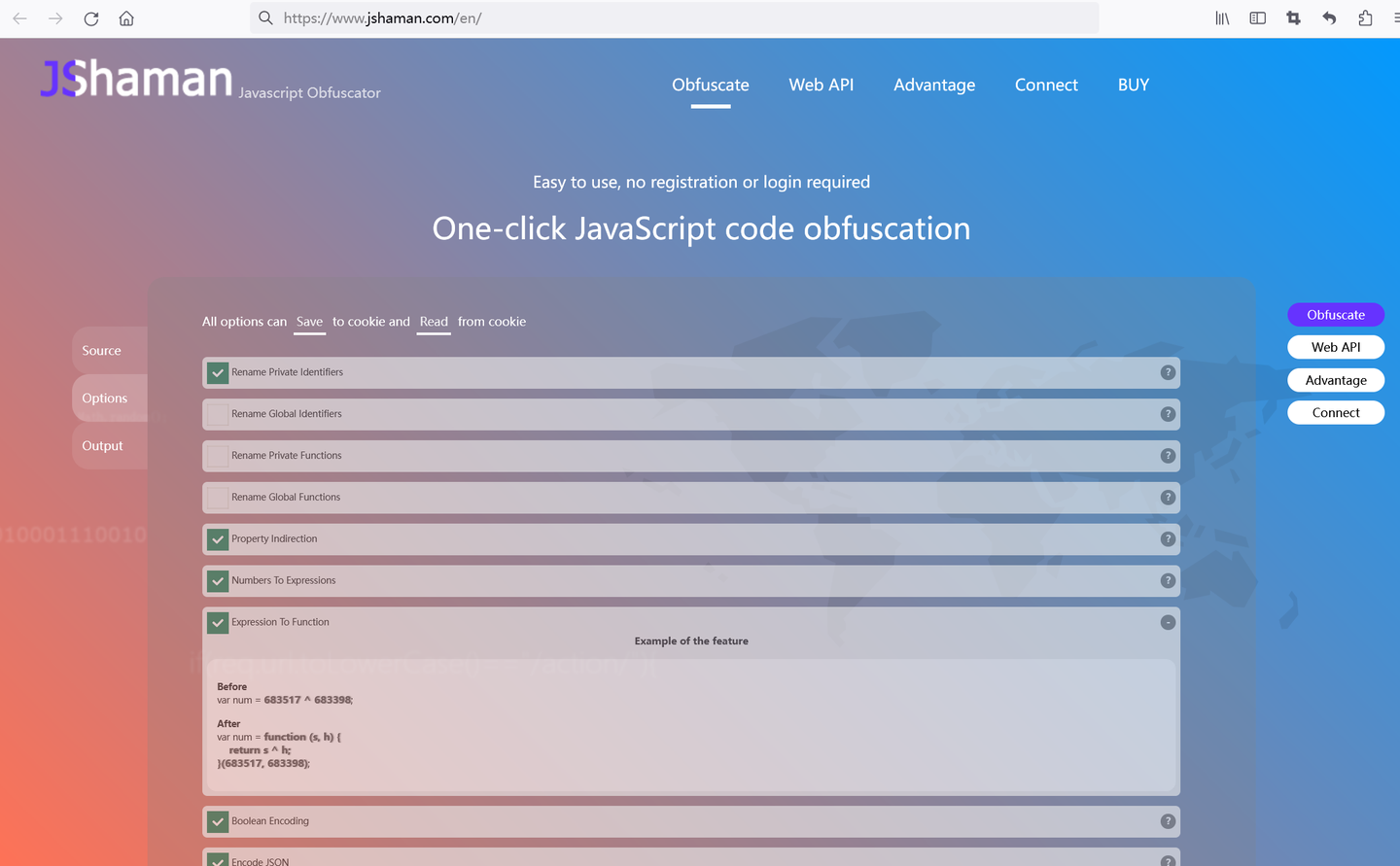 one-click javascript code obfuscation