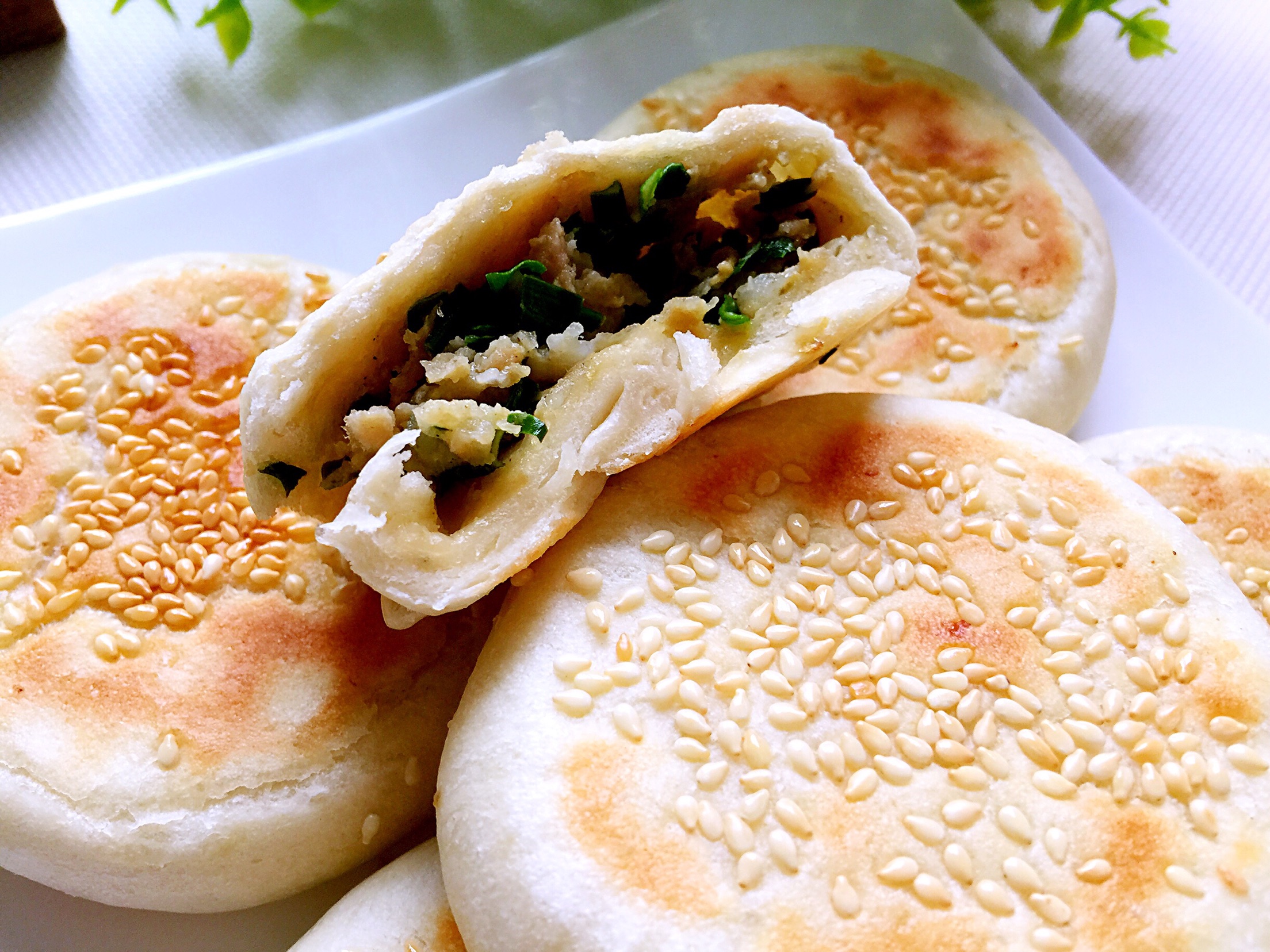 韭菜肉馅饼的家常做法,外酥里嫩,全家都爱吃