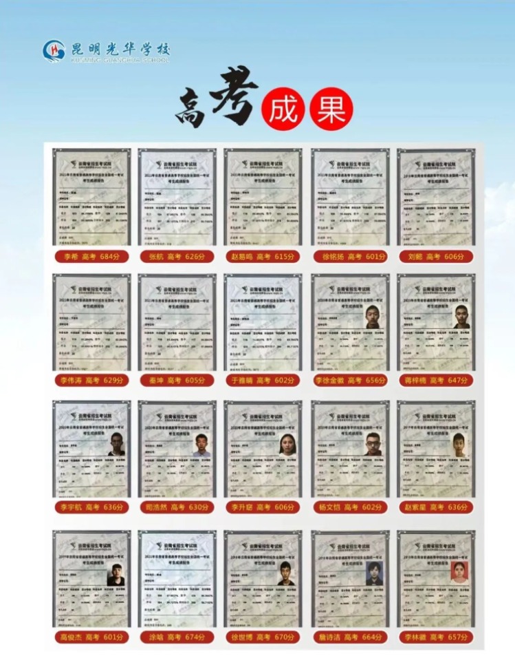 2023年昆明光华学校高一招生简章