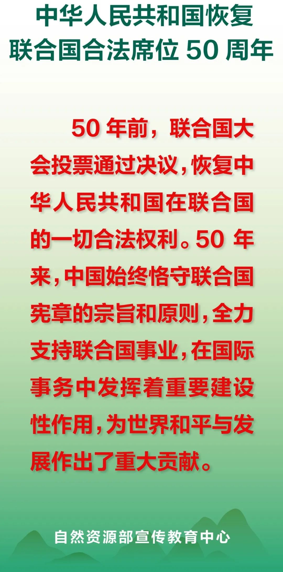 每日一词∣中华人民共和国恢复联合国合法席位50周年