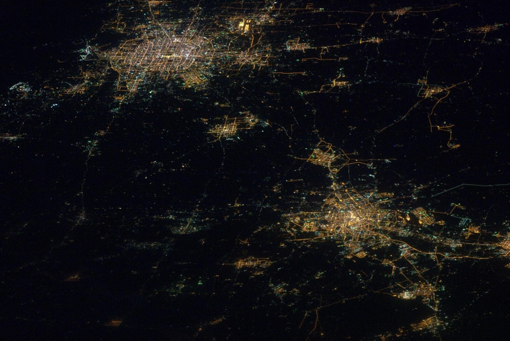 北京和天津夜间灯光图