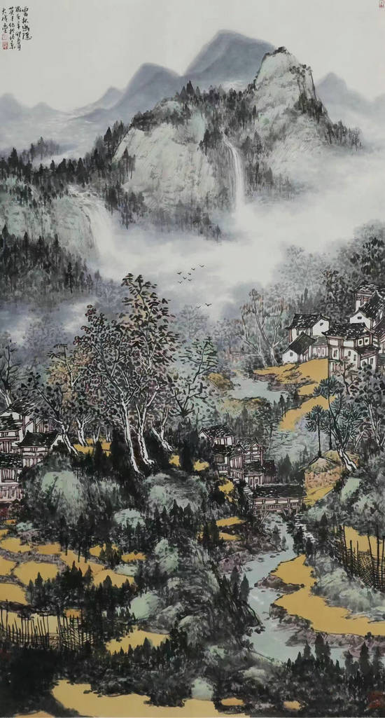 著名画家张英才山水作品展在世纪来美术馆开幕