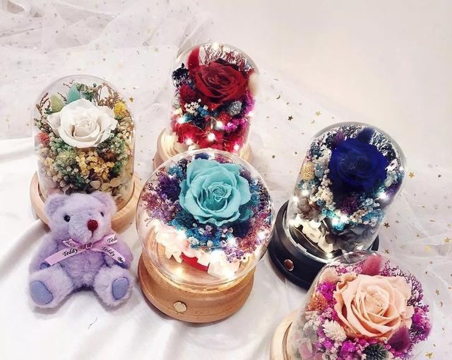 素材▕ 绝美的玻璃罩永生花图片集锦