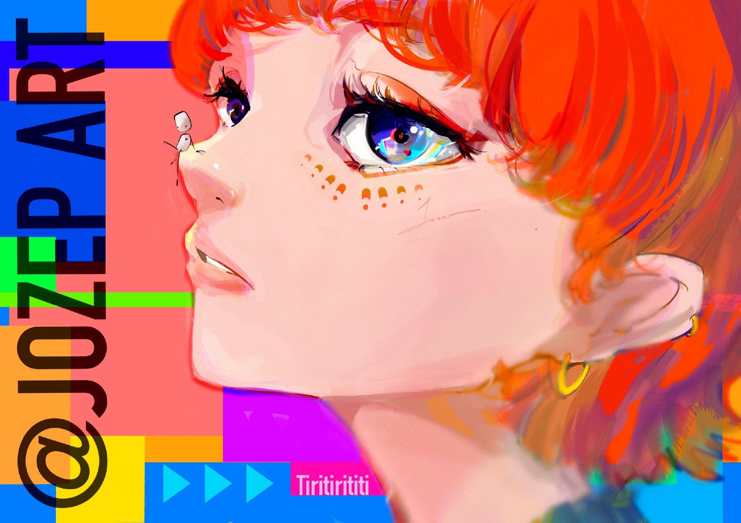 一眼惊艳的人物角色手绘插画,用来做头像也很nice