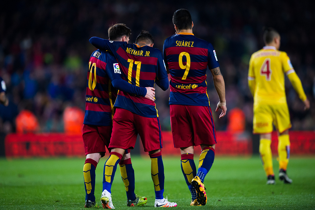 3人共251球!巴萨msn无愧历史最佳,梅西104球居首,内马尔第2