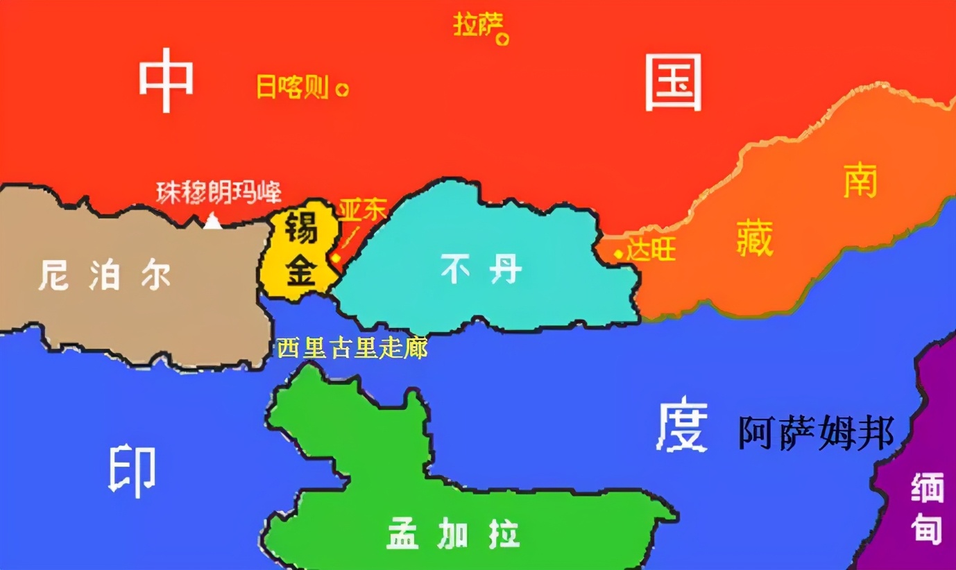 原锡金国地图图片