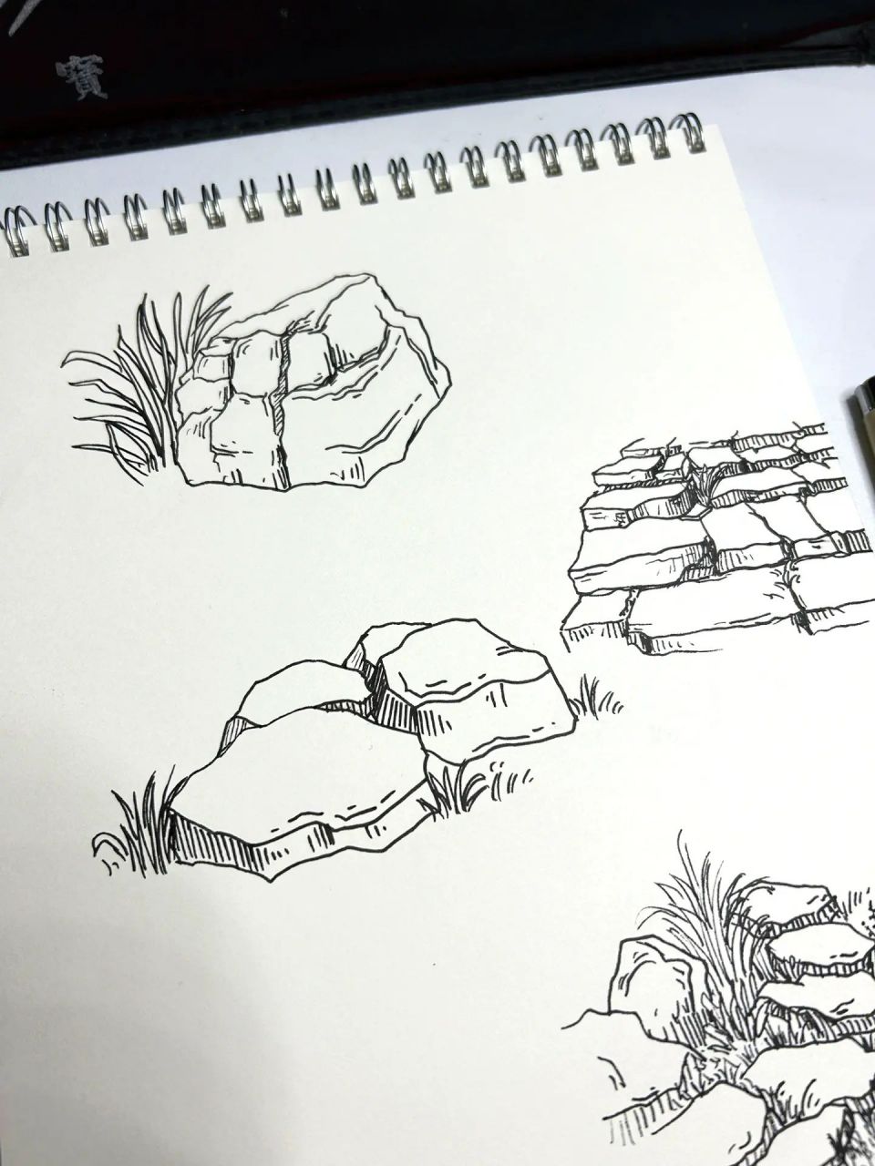 速写|石头的画法