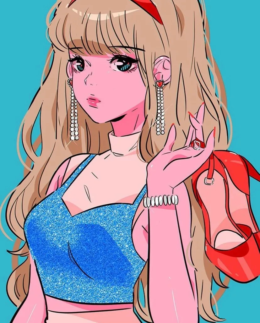 复古风配色的魅力少女插画给人不一样的视觉冲击极富感染力